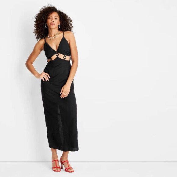 Size 22 Future Collective Jenee Naylor Women's Sleeveless Ring Detail Maxi Dress - Picture 1 of 4
